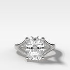 Split Shank Solitaire Engagement Ring with Elongated Cushion Cut Diamond