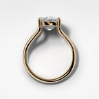 Split Shank Solitaire Engagement Ring with Elongated Cushion Cut Diamond