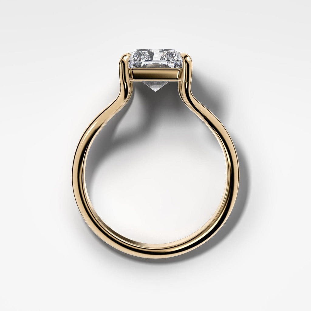 Split Shank Solitaire Engagement Ring with Elongated Radiant Cut Diamond