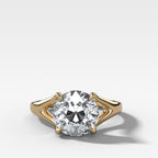 Split Shank Solitaire Engagement Ring with Old Euro Cut Diamond