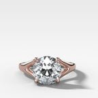 Split Shank Solitaire Engagement Ring with Old Euro Cut Diamond