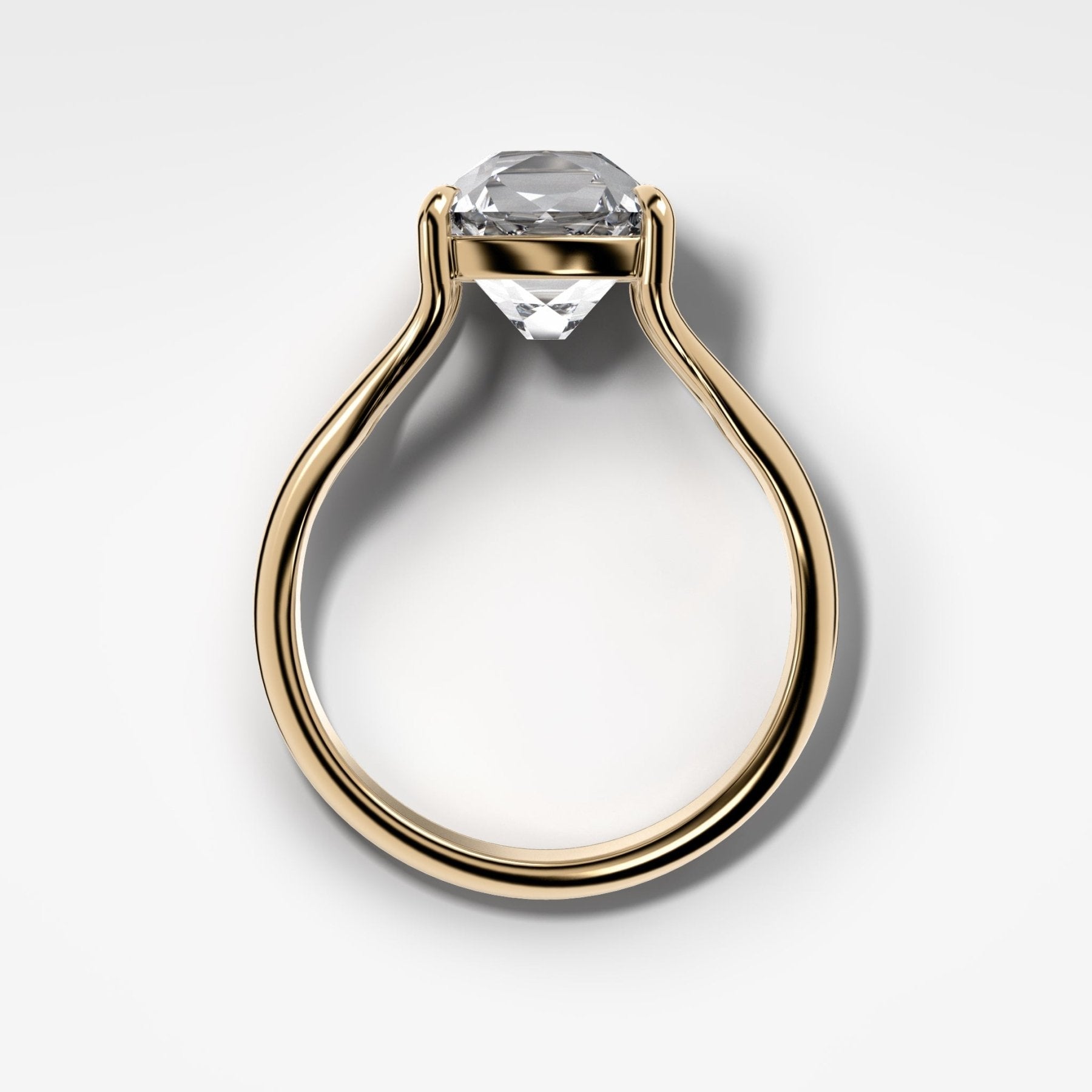 Split Shank Solitaire Engagement Ring with Old Mine Cut Diamond