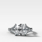 Split Shank Solitaire Engagement Ring with Old Mine Cut Diamond
