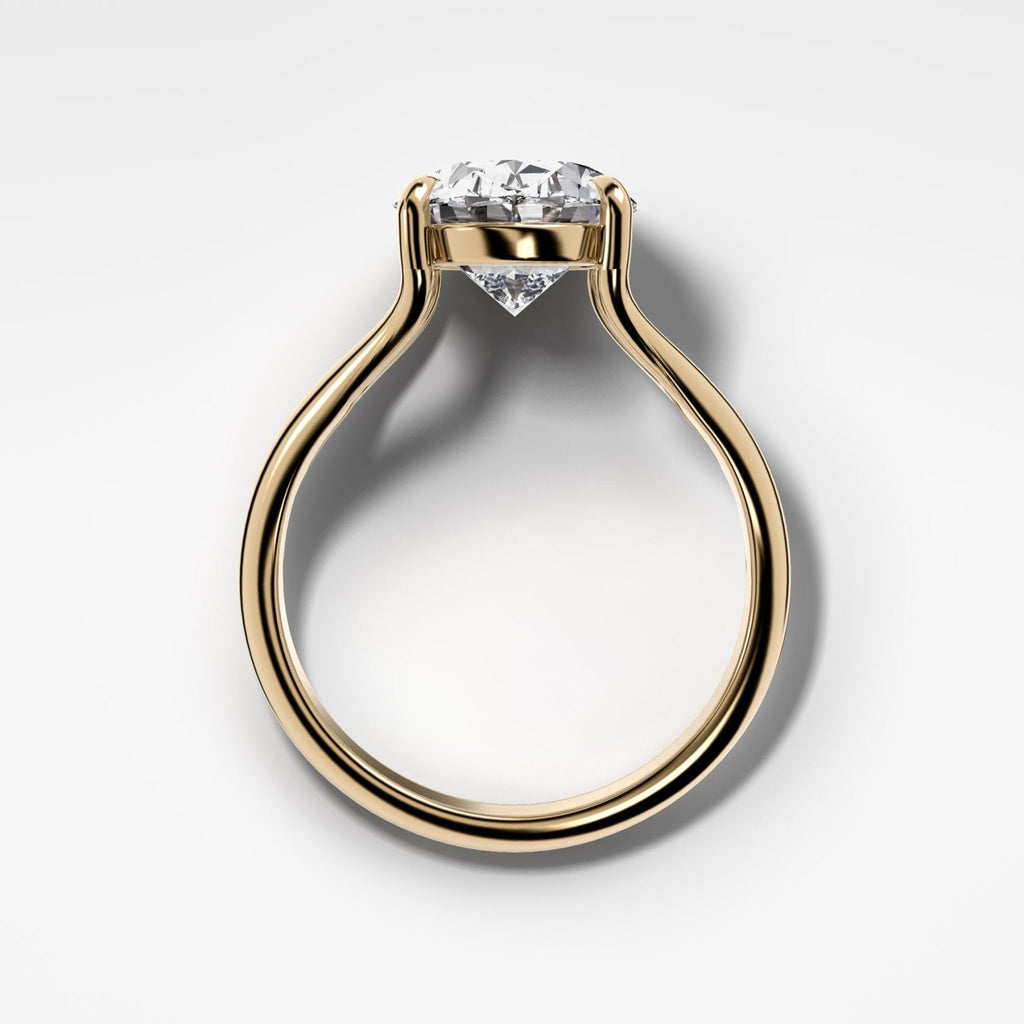 Split Shank Solitaire Engagement Ring with Oval Cut Diamond