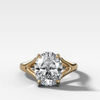 Split Shank Solitaire Engagement Ring with Oval Cut Diamond
