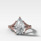 Split Shank Solitaire Engagement Ring with Pear Cut Diamond
