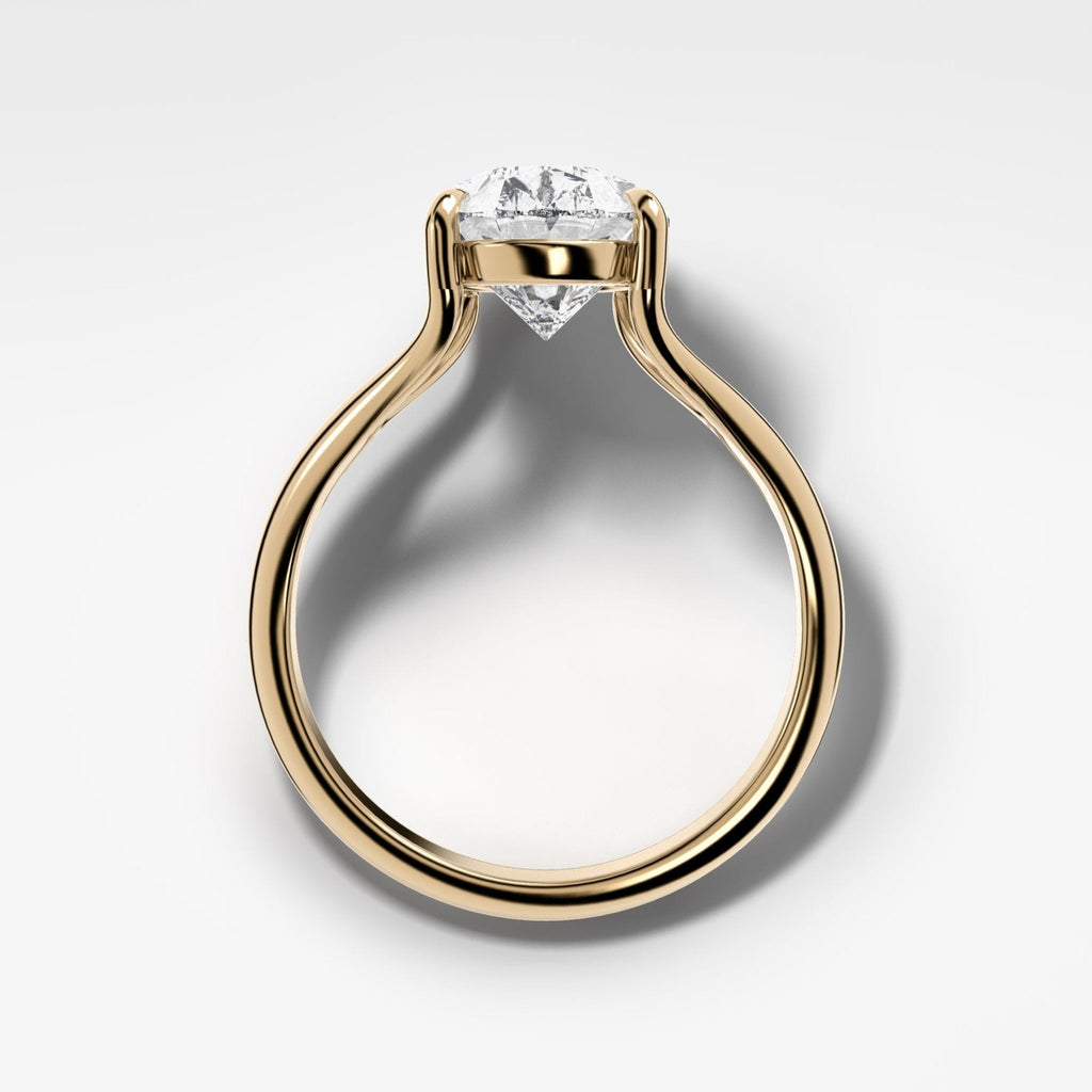 Split Shank Solitaire Engagement Ring with Pear Cut Diamond