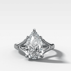 Split Shank Solitaire Engagement Ring with Pear Cut Diamond