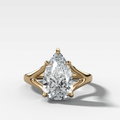 Split Shank Solitaire Engagement Ring with Pear Cut Diamond