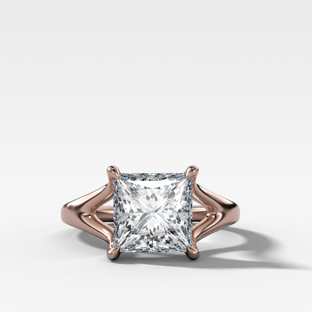 Split Shank Solitaire Engagement Ring with Princess Cut Diamond