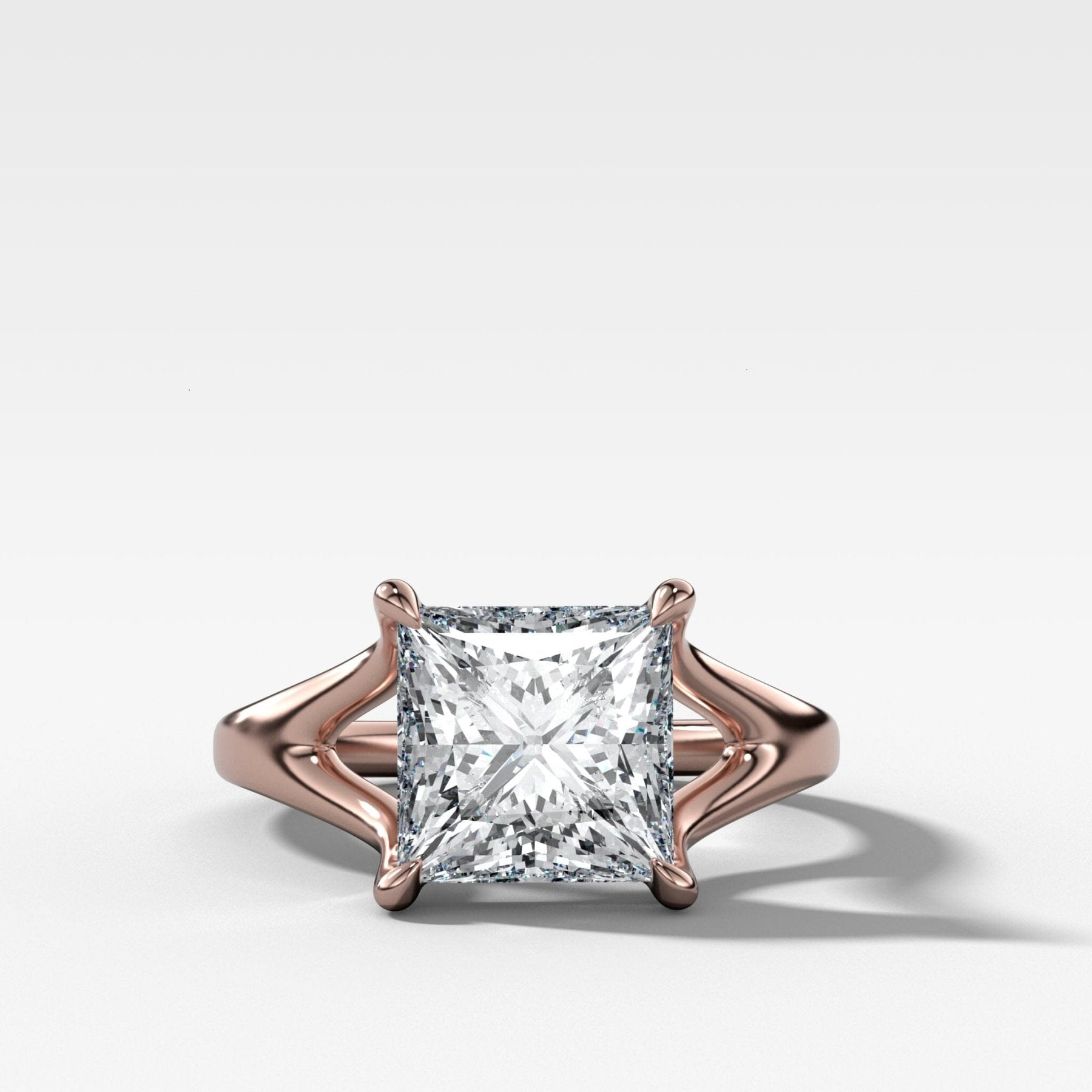 Split Shank Solitaire Engagement Ring with Princess Cut Diamond