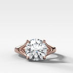 Split Shank Solitaire Engagement Ring with Round Cut Diamond