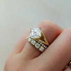Split Shank Solitaire Engagement Ring with Tilted Asscher Cut Diamond