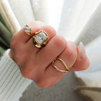 Split Shank Solitaire Engagement Ring with Tilted Lab Grown 1.04ct Asscher Cut Diamond
