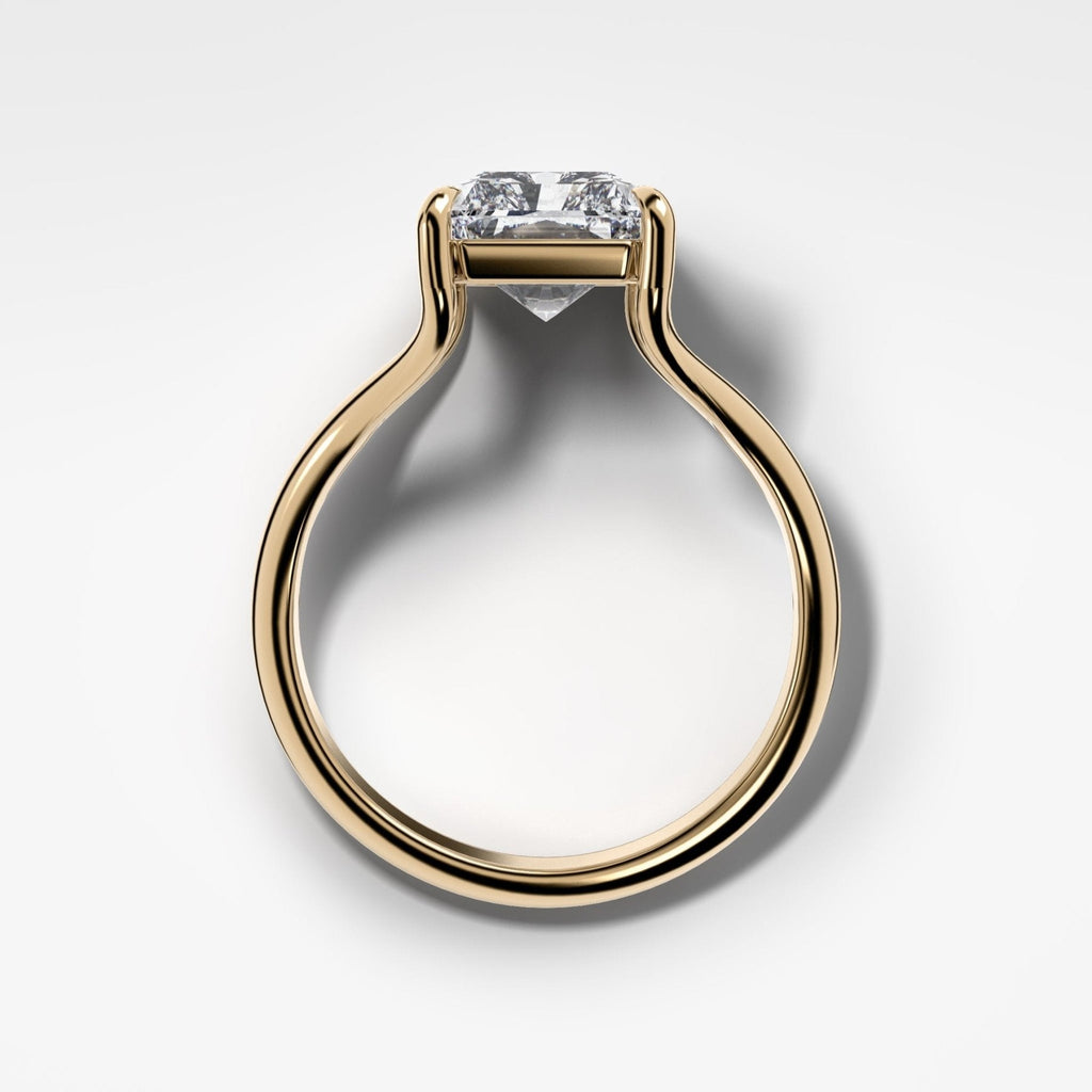 Split Shank Solitaire Engagement Ring with With 2.08ct Elongated Radiant Cut Lab Grown Diamond