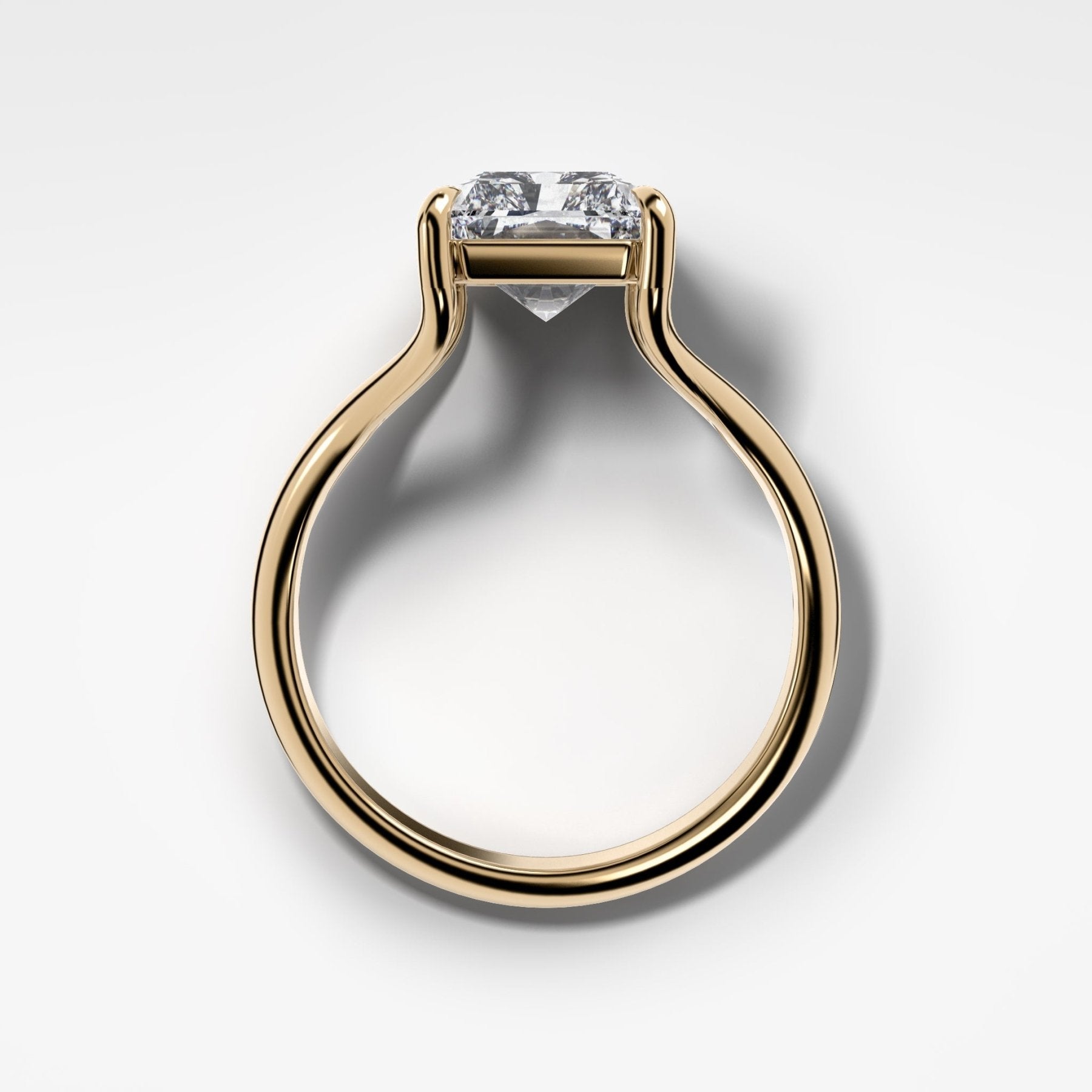 Split Shank Solitaire Engagement Ring with With 2.08ct Elongated Radiant Cut Lab Grown Diamond