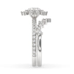 Round Brilliant Cut Diamond with Chevron Wedding Ring
