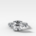 Starfire Engagement Ring with Old Mine Cut Diamond