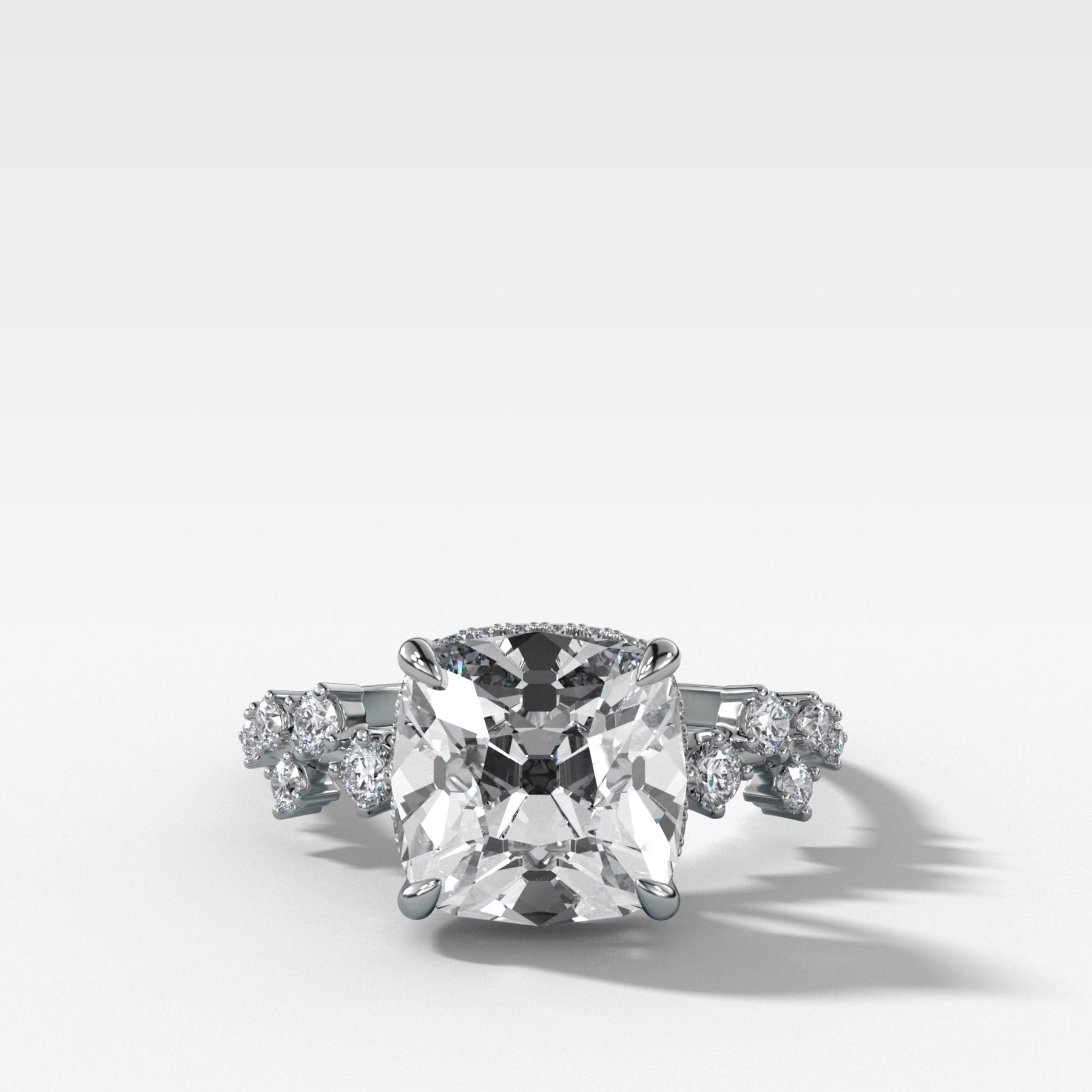 Starfire Engagement Ring with Old Mine Cut Diamond