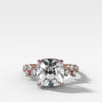 Starfire Engagement Ring with Old Mine Cut Diamond