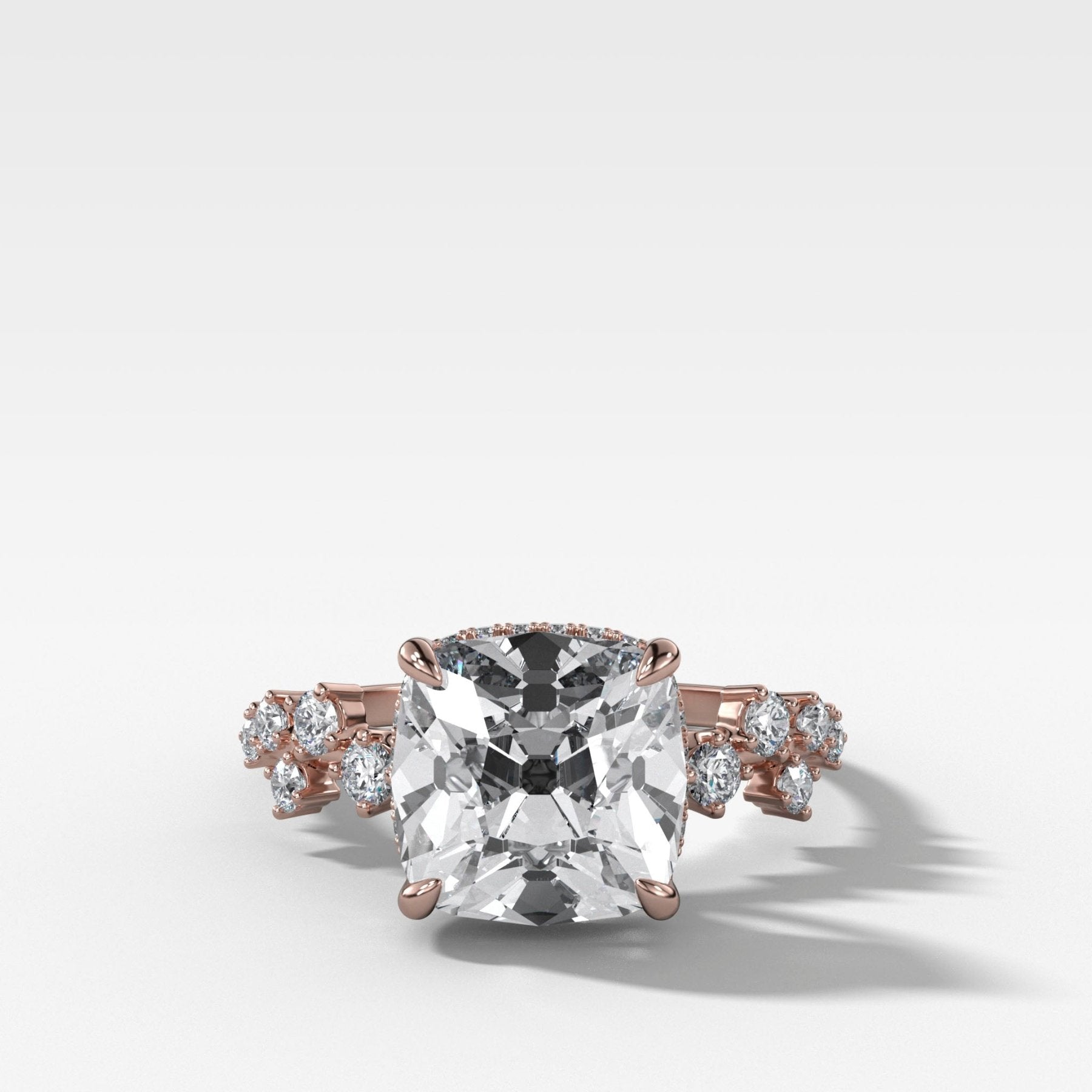Starfire Engagement Ring with Old Mine Cut Diamond