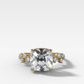 Starfire Engagement Ring with Old Mine Cut Diamond