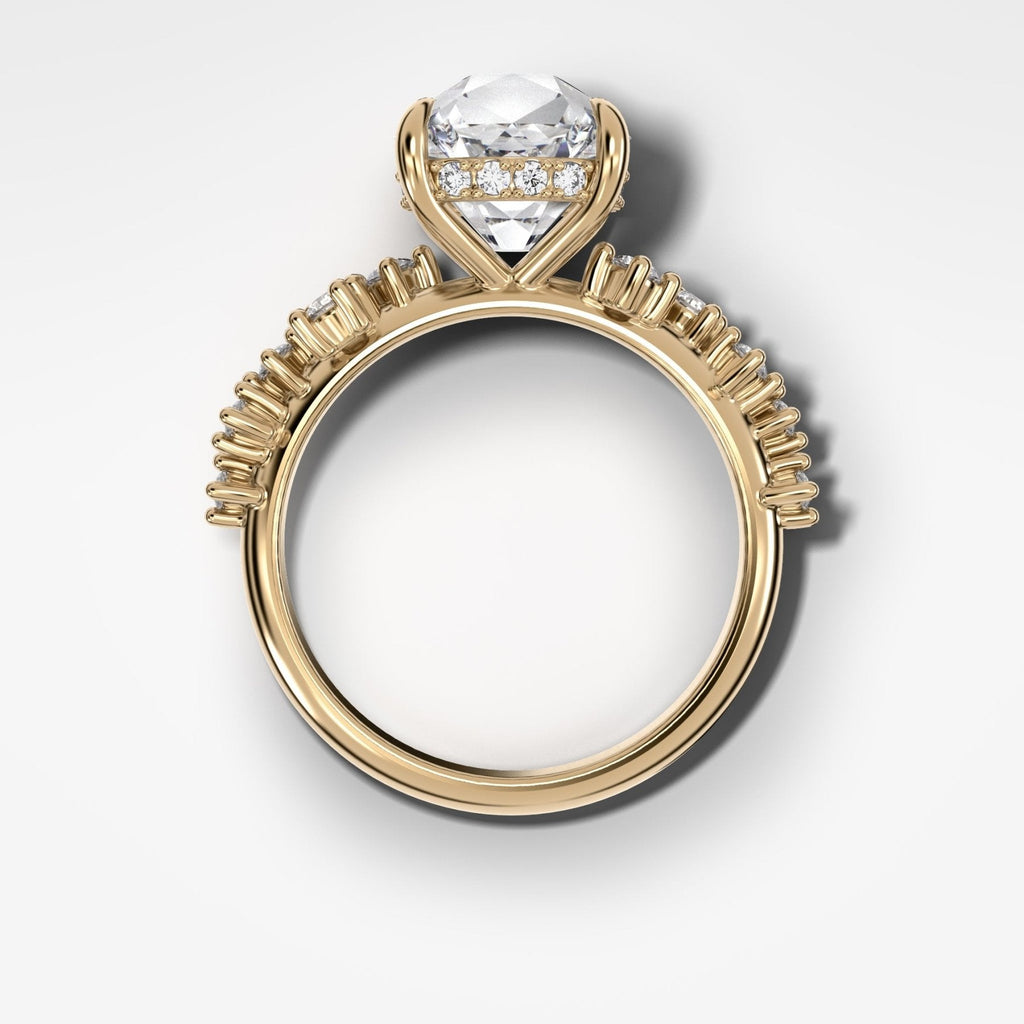 Starfire Engagement Ring with Old Mine Cut Diamond