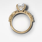 Starfire Engagement Ring with Old Mine Cut Diamond