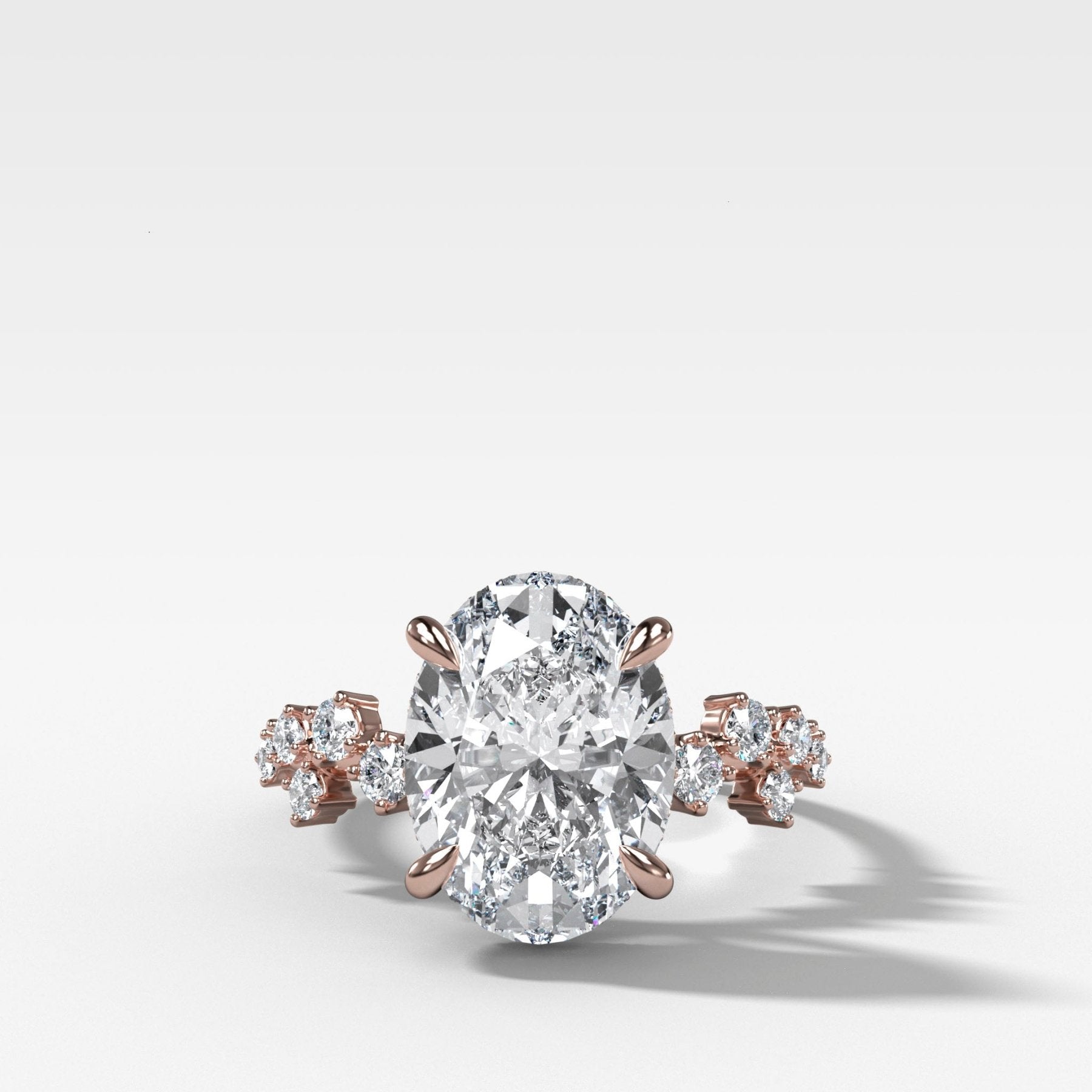 Starfire Engagement Ring with Oval Cut Diamond