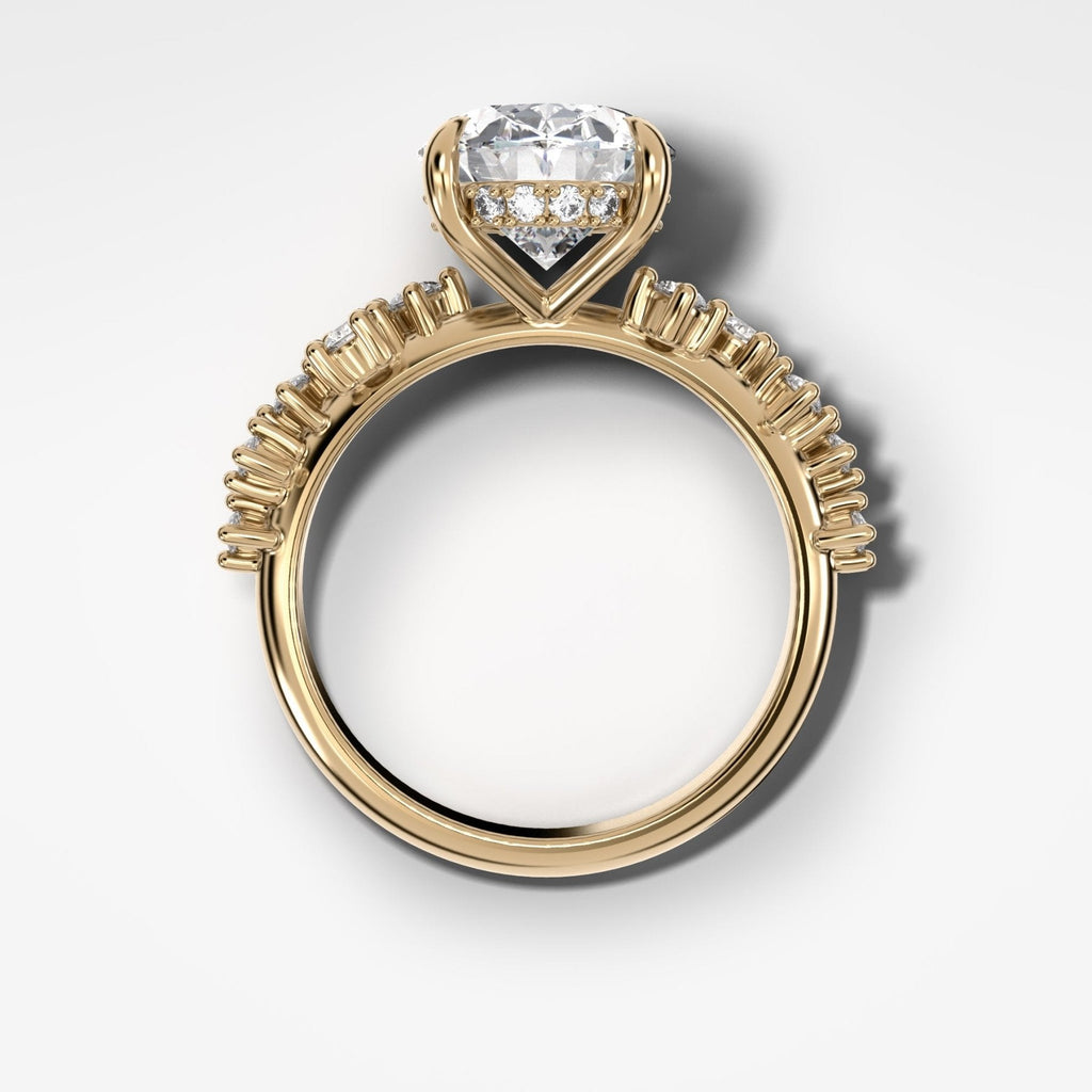 Starfire Engagement Ring with Oval Cut Diamond