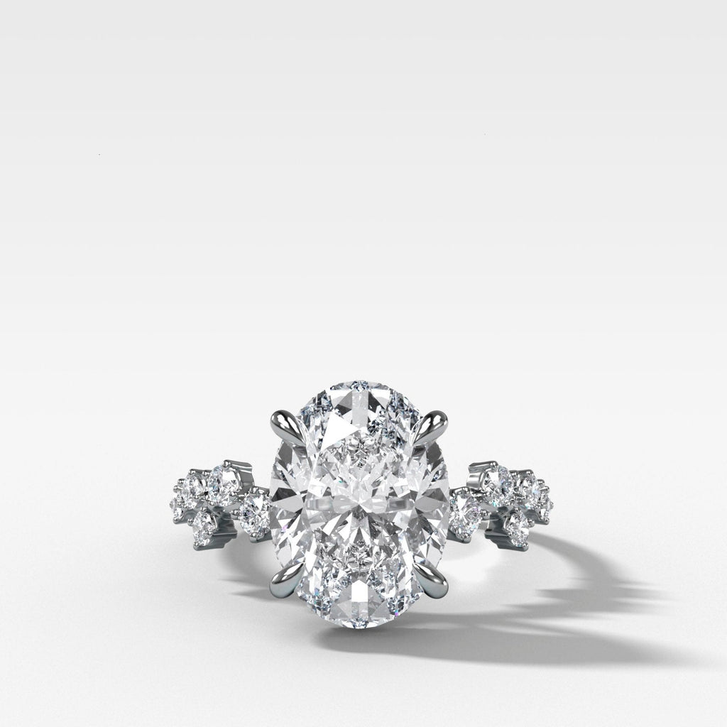 Starfire Engagement Ring with Oval Cut Diamond