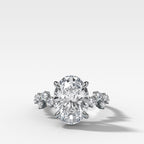 Starfire Engagement Ring with Oval Cut Diamond