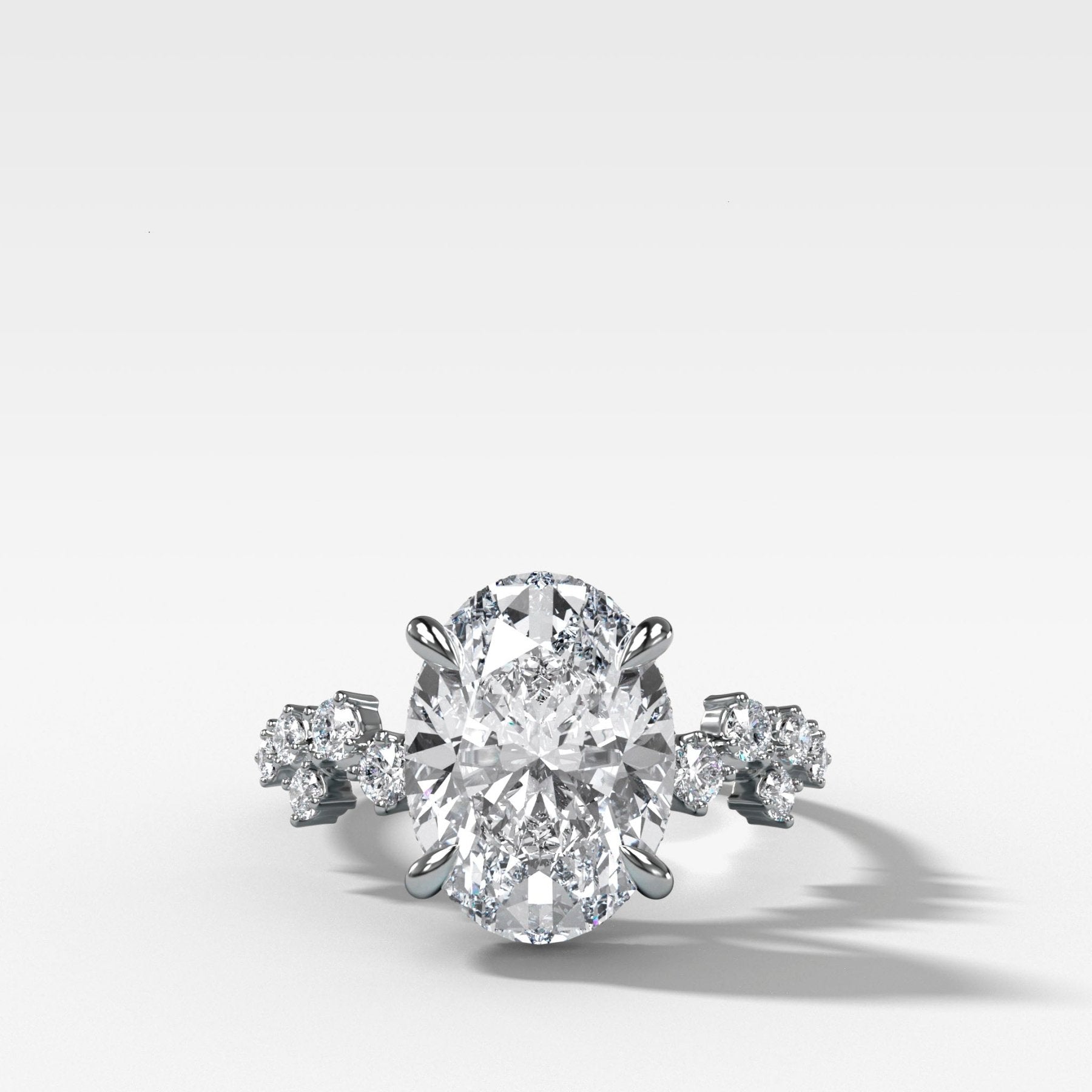 Starfire Engagement Ring with Oval Cut Diamond