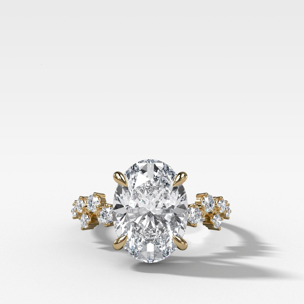 Starfire Engagement Ring with Oval Cut Diamond
