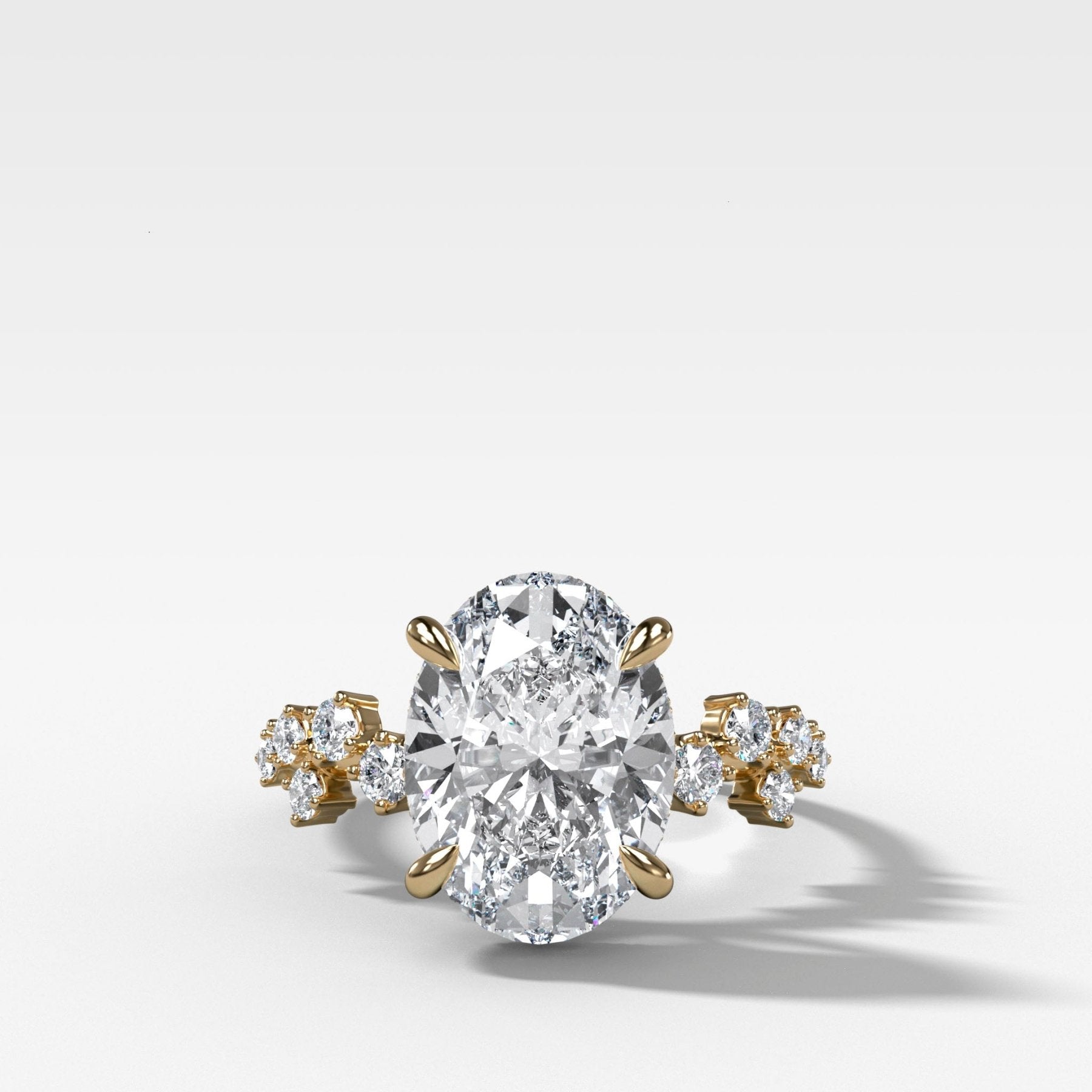 Starfire Engagement Ring with Oval Cut Diamond