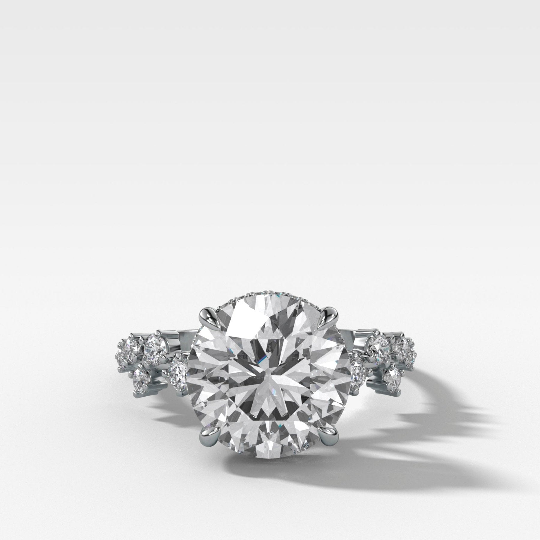 Starfire Engagement Ring with Round Cut Diamond