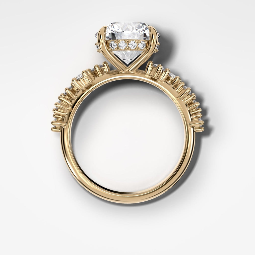 Starfire Engagement Ring with Round Cut Diamond