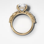 Starfire Engagement Ring with Round Cut Diamond