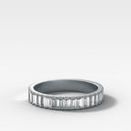 Straight Edge Baguette Diamond Wedding Band