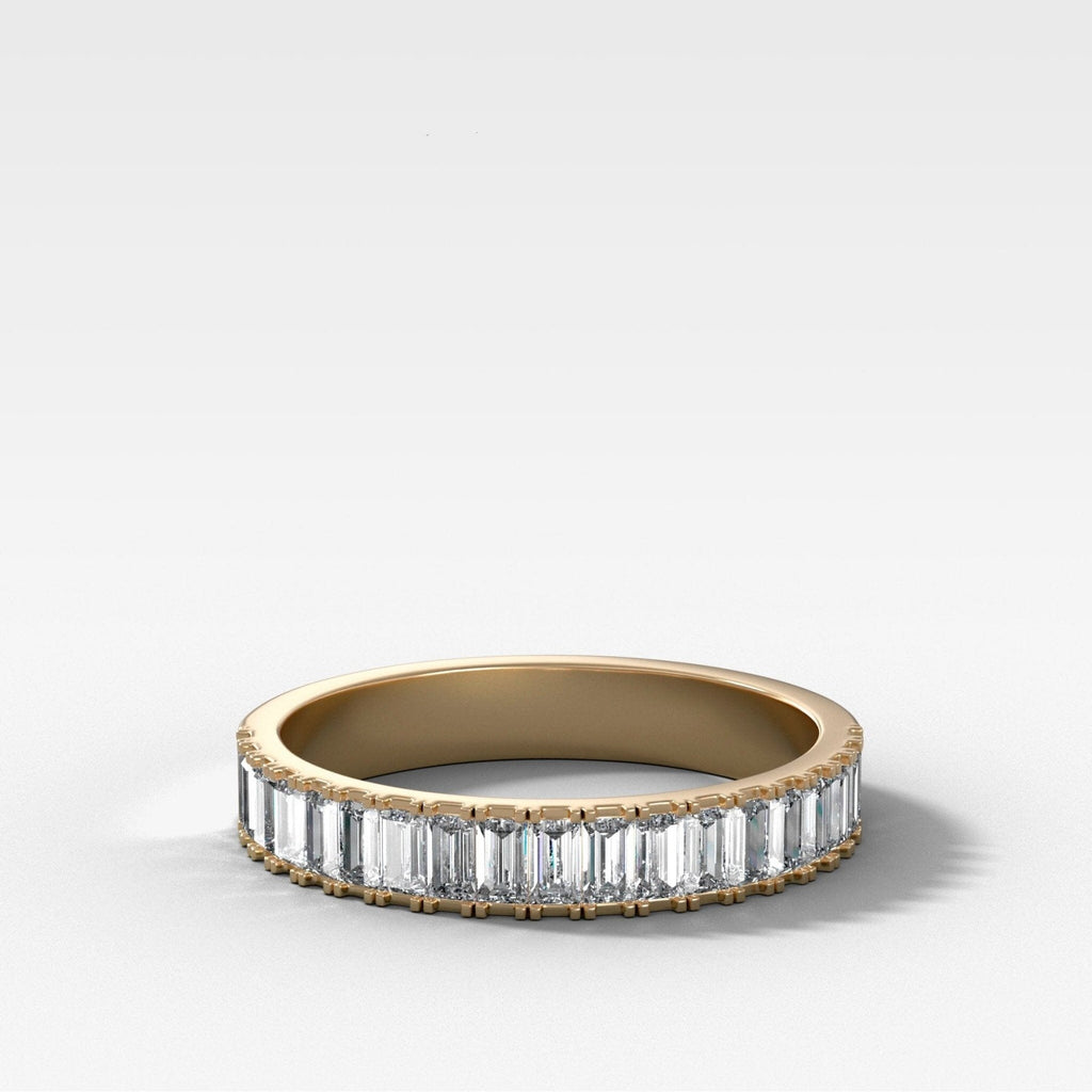 Straight Edge Baguette Diamond Wedding Band