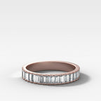 Straight Edge Baguette Diamond Wedding Band