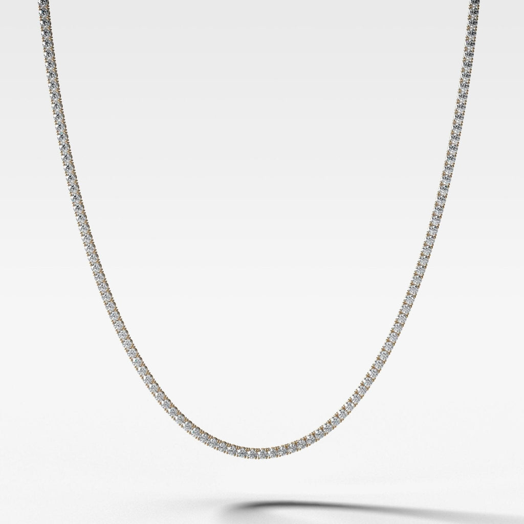 Straight Line Diamond Tennis Necklace 16in (5CTW-13.8CTW)