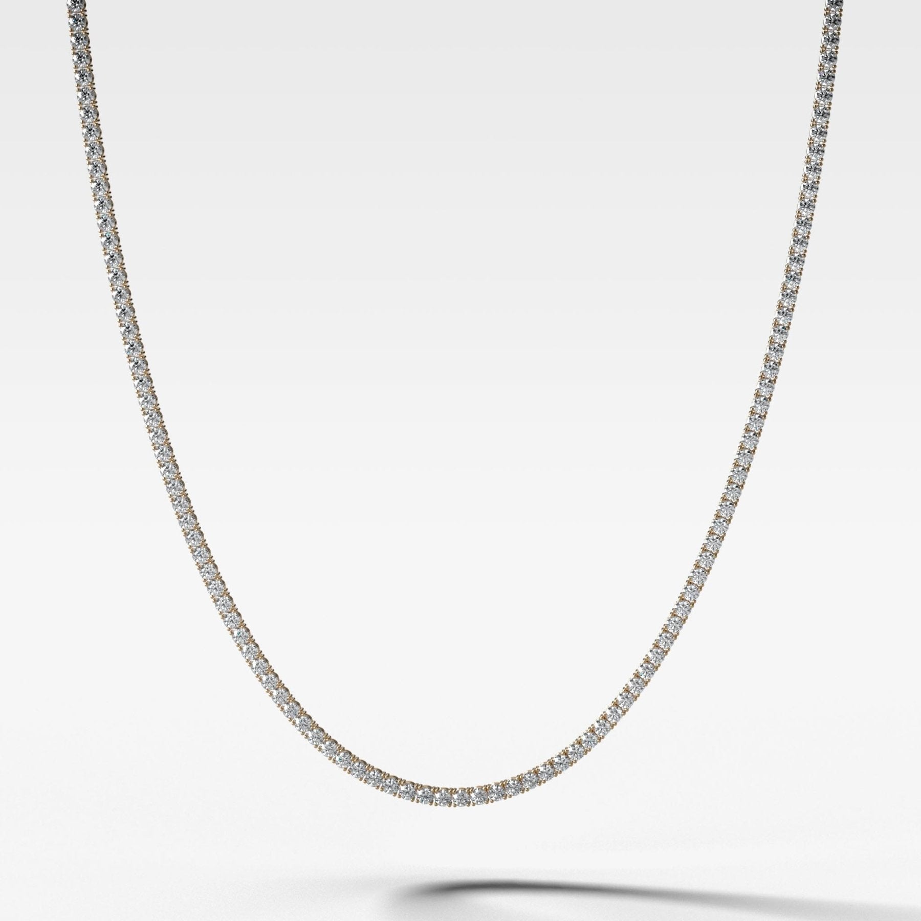 Straight Line Diamond Tennis Necklace 16in (5CTW-13.8CTW)