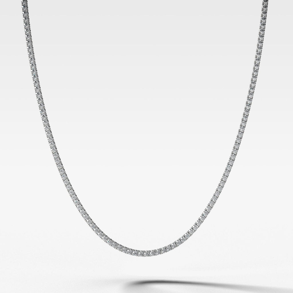 Straight Line Diamond Tennis Necklace 16in (5CTW-13.8CTW)