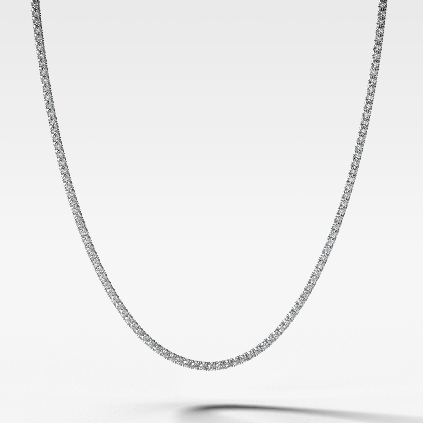 Straight Line Diamond Tennis Necklace 16in (5CTW-13.8CTW)