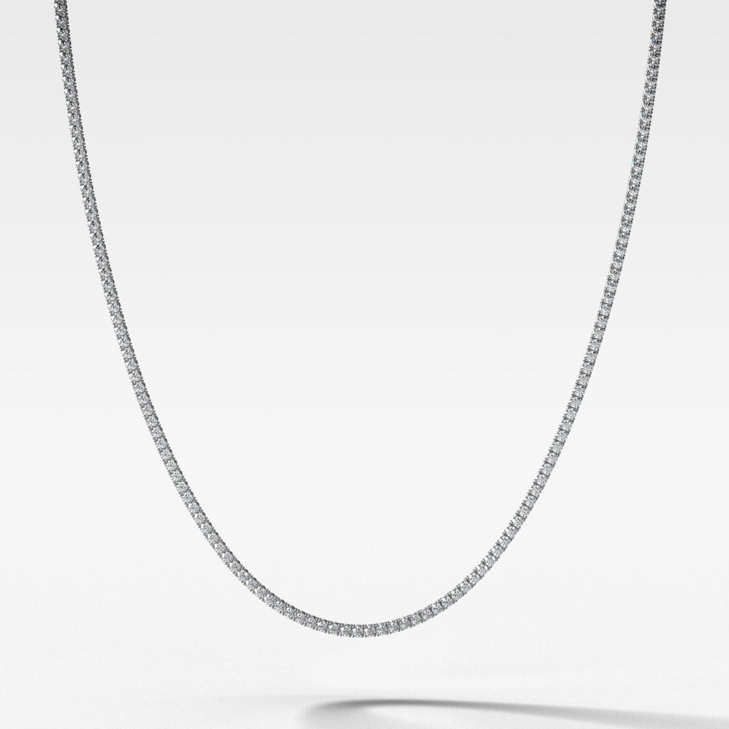 Straight Line Diamond Tennis Necklace 18in (6CTW-15CTW)