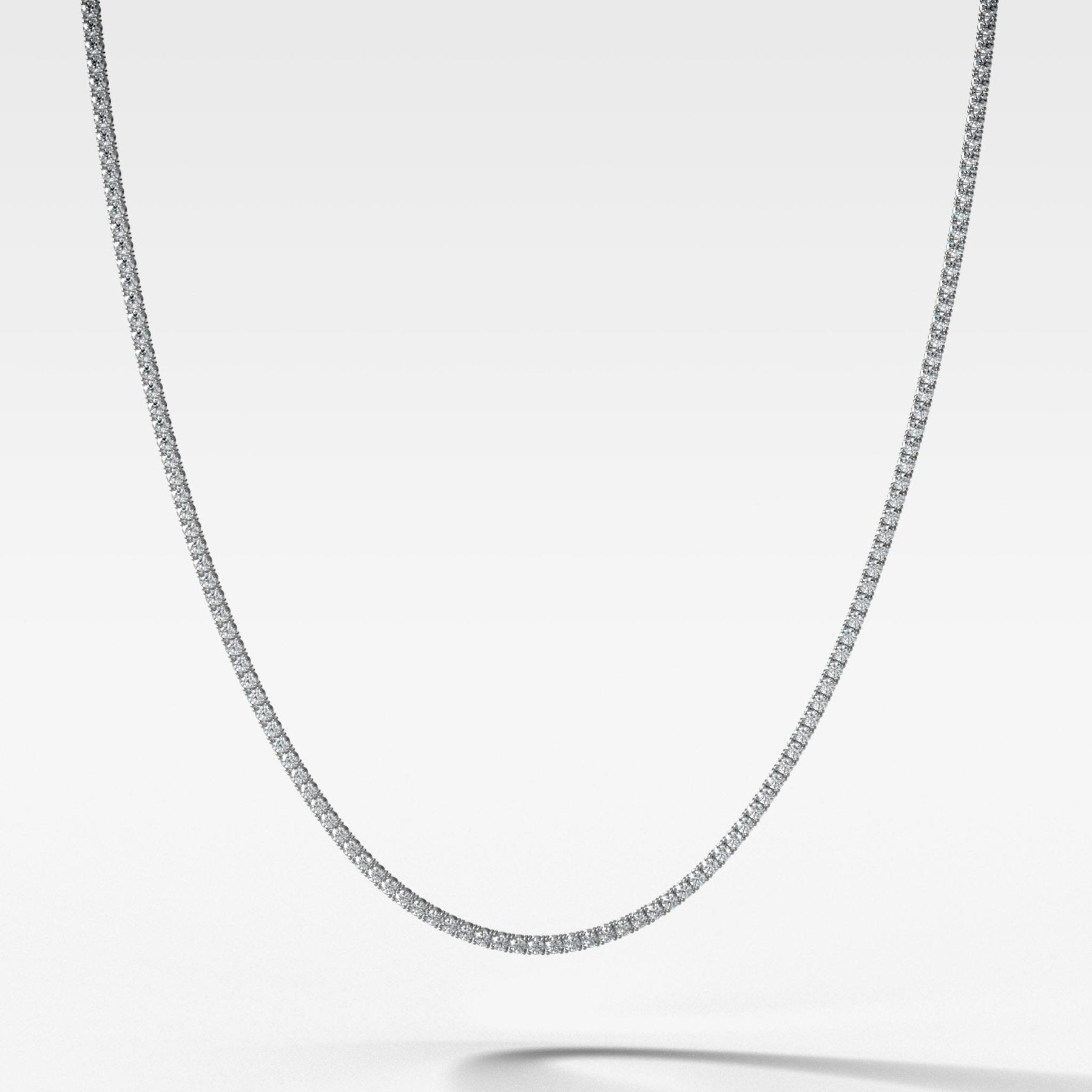 Straight Line Diamond Tennis Necklace 18in (6CTW-15CTW)