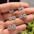 Round Cut Moissanite Stud Earrings