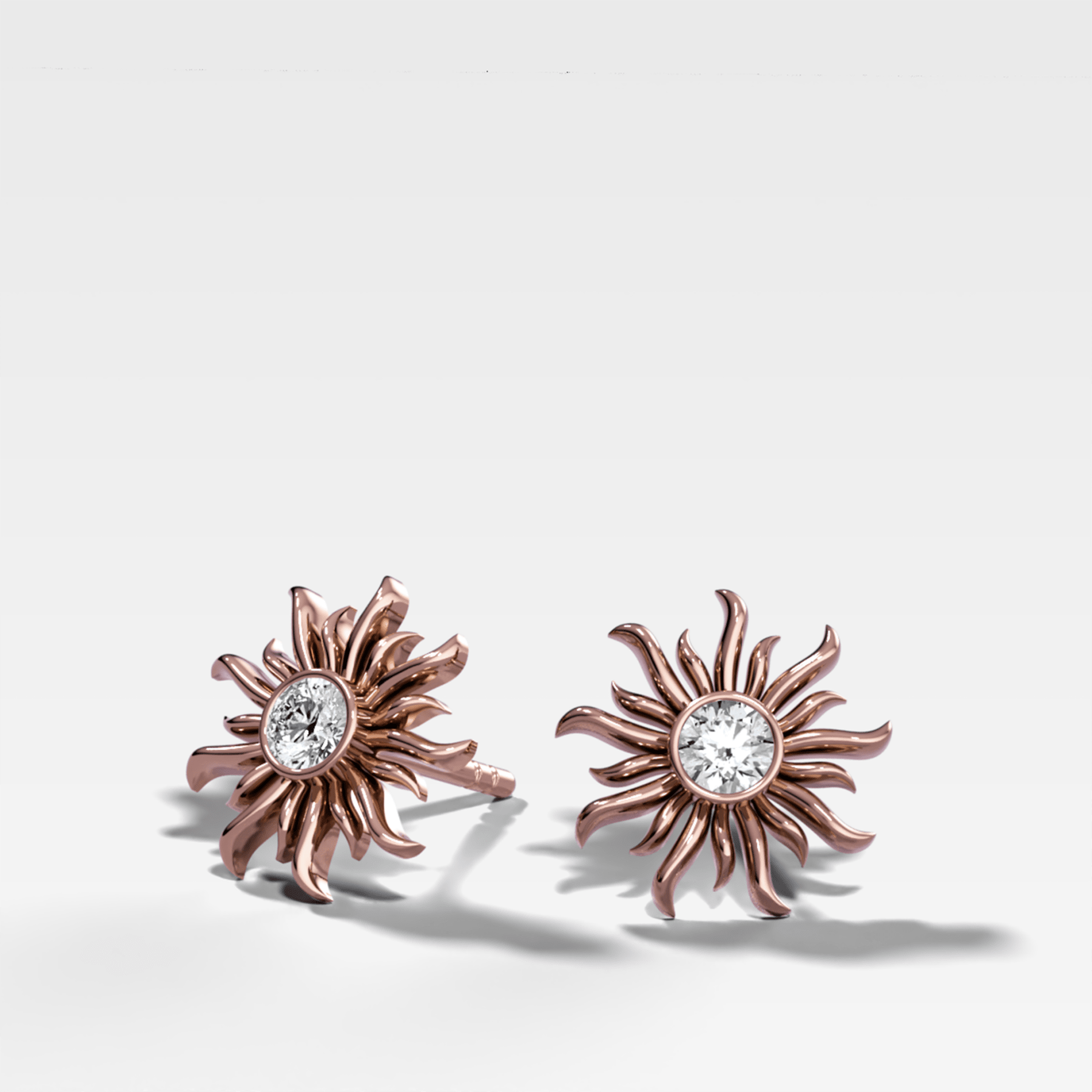Sunlight Round Diamond Stud Earrings