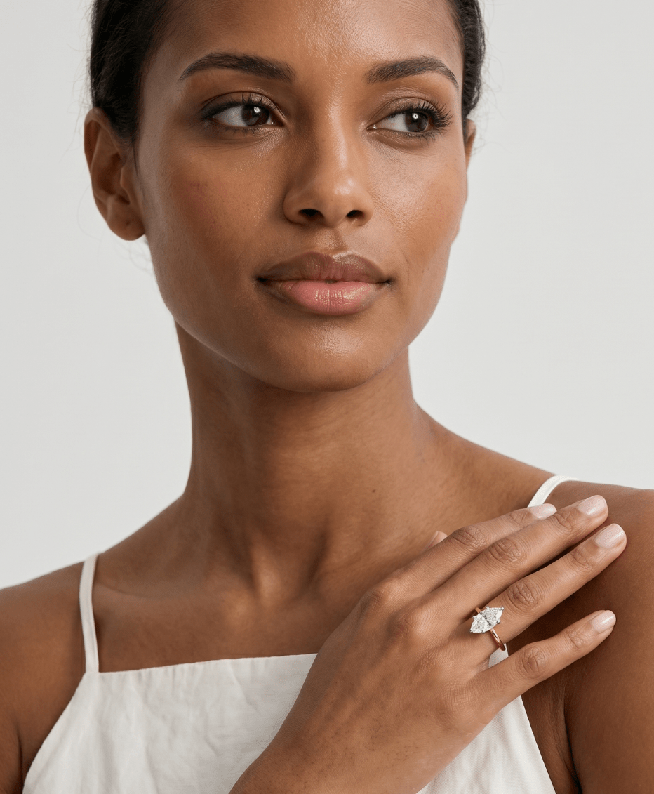 Supernova Solitaire Engagement Ring With Marquise Cut Diamond